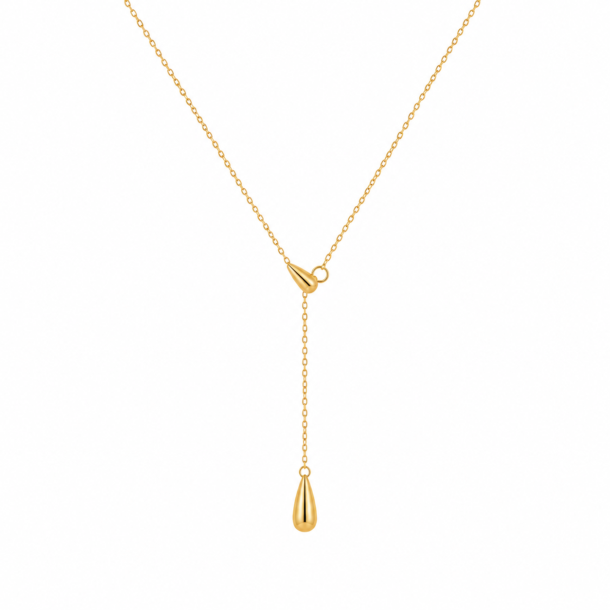 Gold Teardrop Pendant Necklace