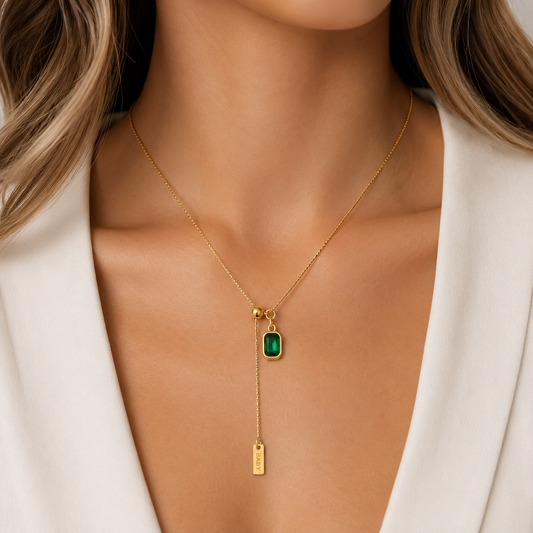 Emerald Cut Zircon Necklace