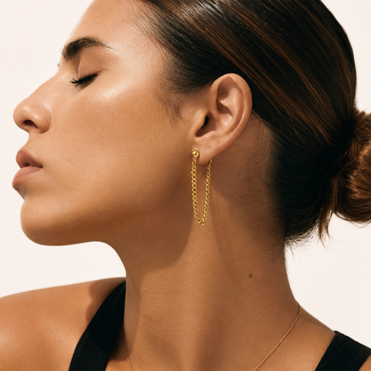 Gold Chain Drop Earrings