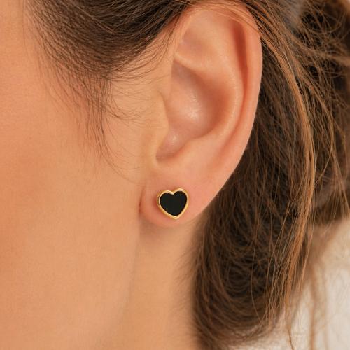 Gold Butterfly Heart Earrings Set