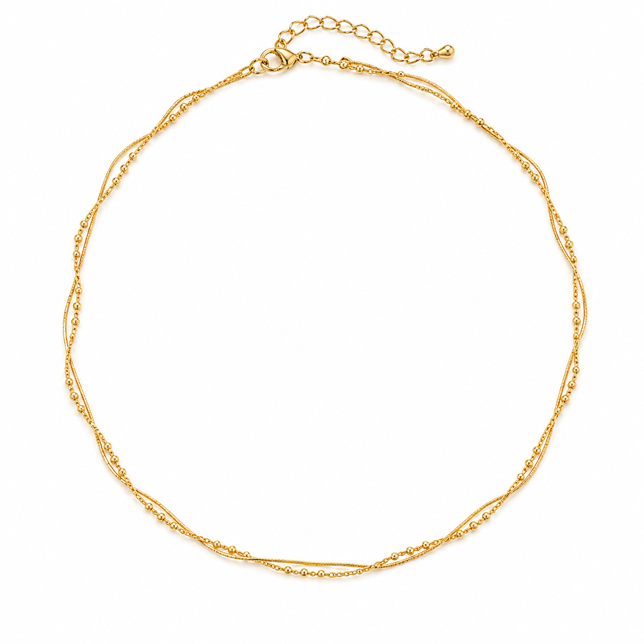 Twisted Wave Snake Chain Necklace