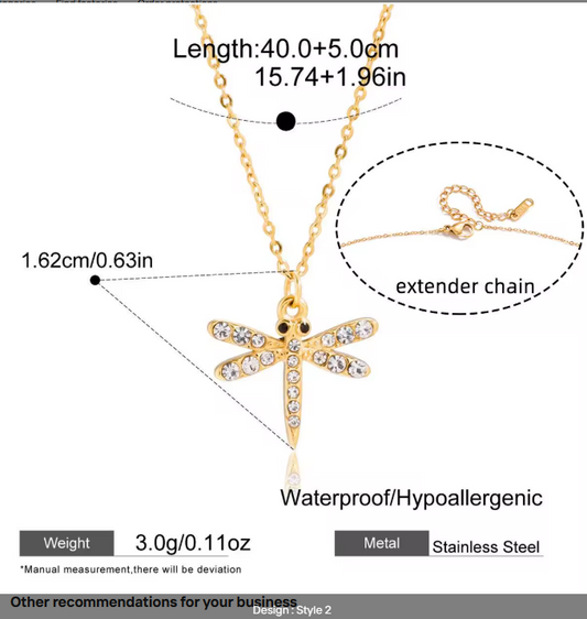 Dragonfly CZ Necklace