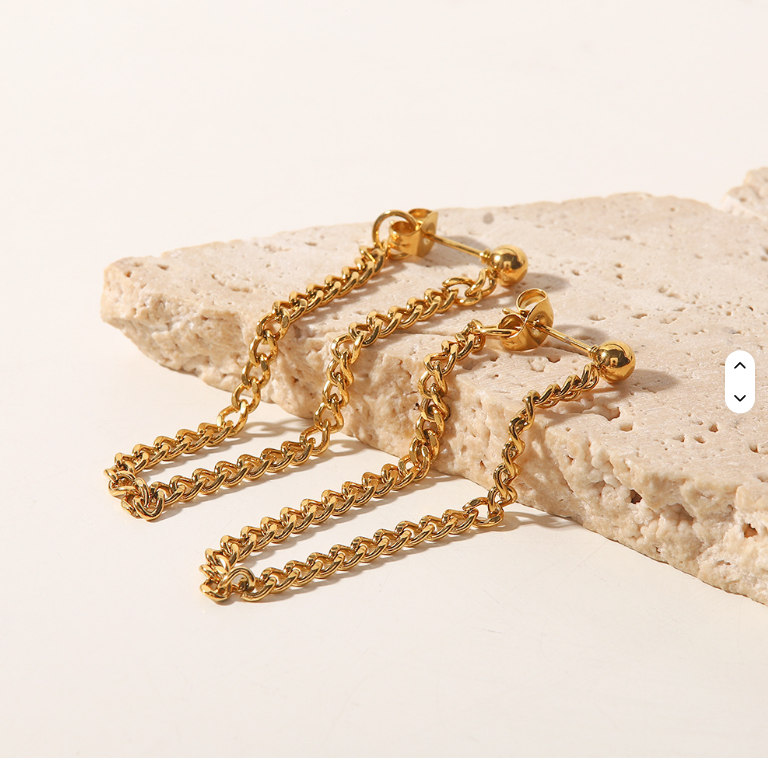 Cuban Chain Drop Earrings