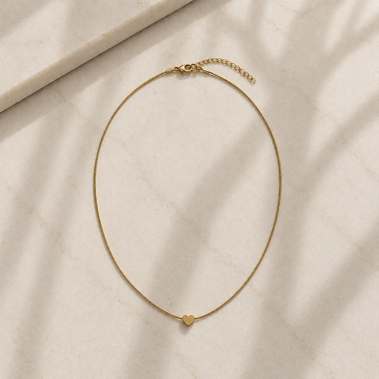 Minimalist Heart Snake Chain Necklace