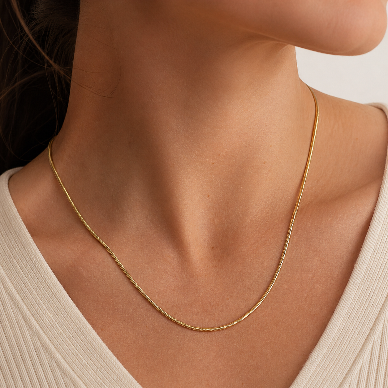 Gold Snake Chain Necklace 1.5 mm