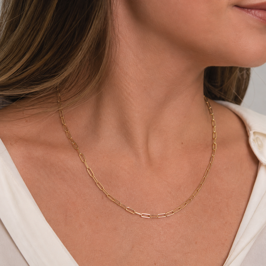Gold Paperclip Chain Necklace