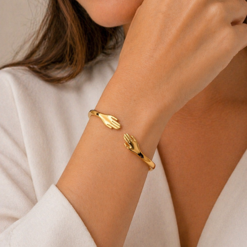 Hugging Hands Cuff Bracelet