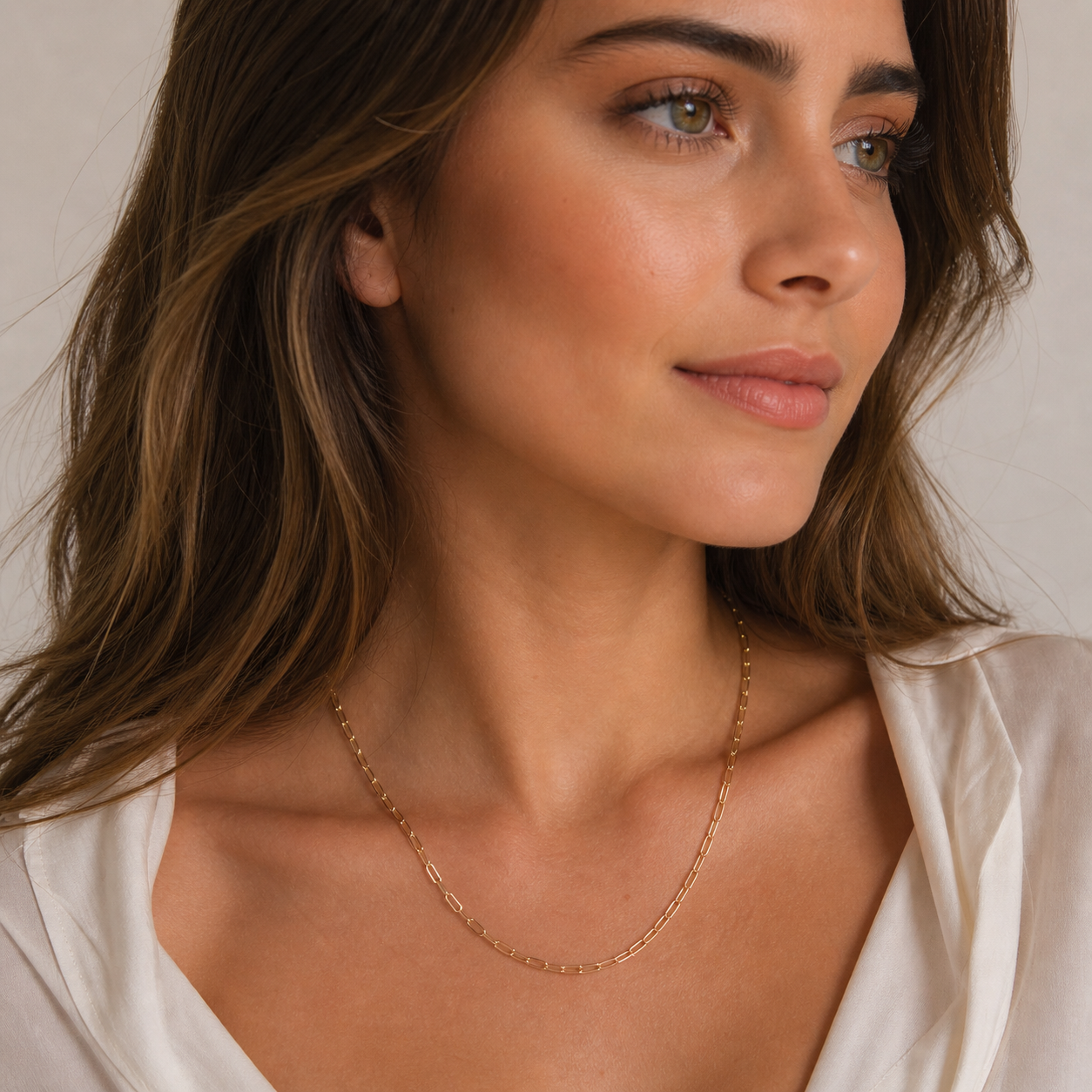 Gold Paperclip Chain Necklace