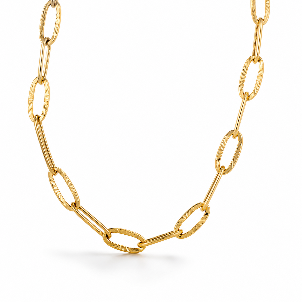 Gold Elongated Chain Necklace