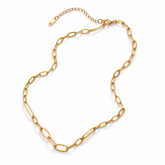 Gold Elongated Chain Necklace