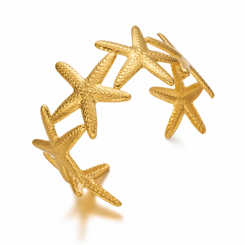 Gold Starfish Cuff Bracelet