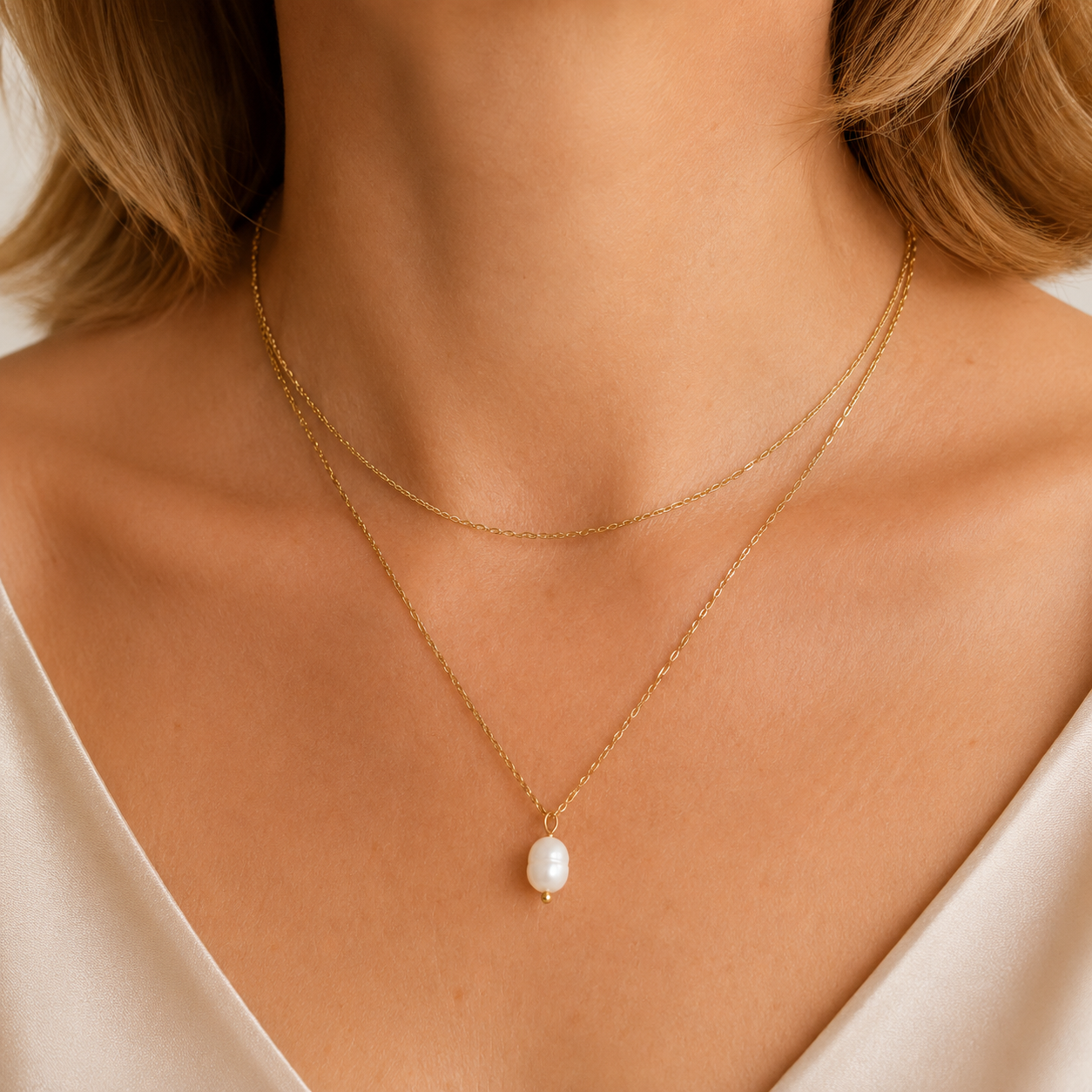 Pearl Double Layer Necklace