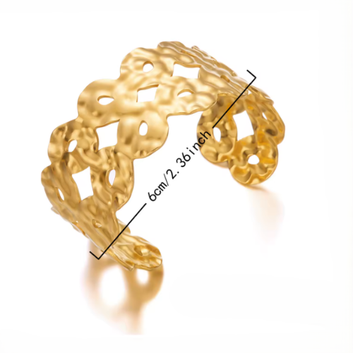 Bold Gold Hammered Cuff
