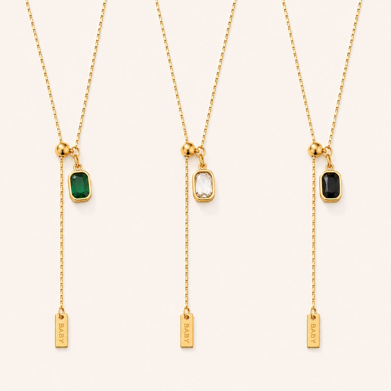 Emerald Cut Zircon Necklace