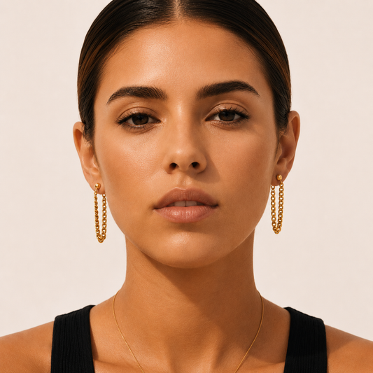 Gold Chain Drop Earrings