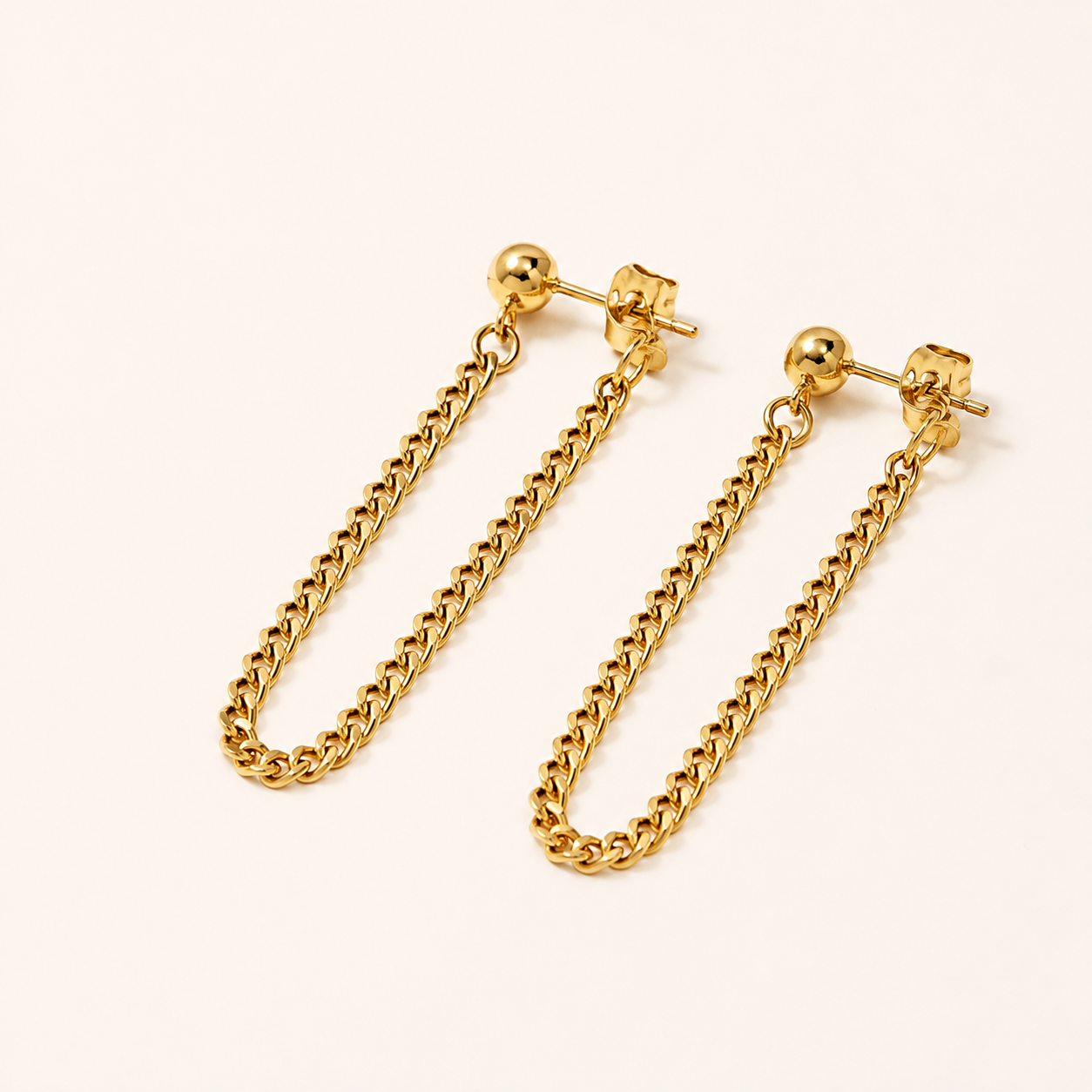 Gold Chain Drop Earrings