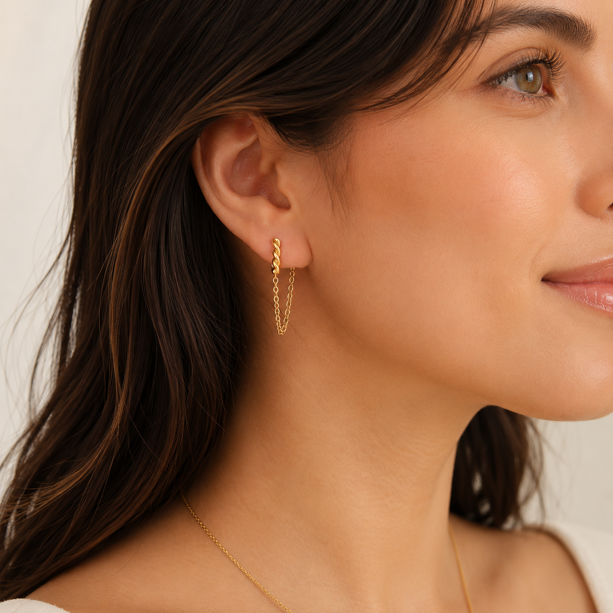 Twist Chain Drop Earrings