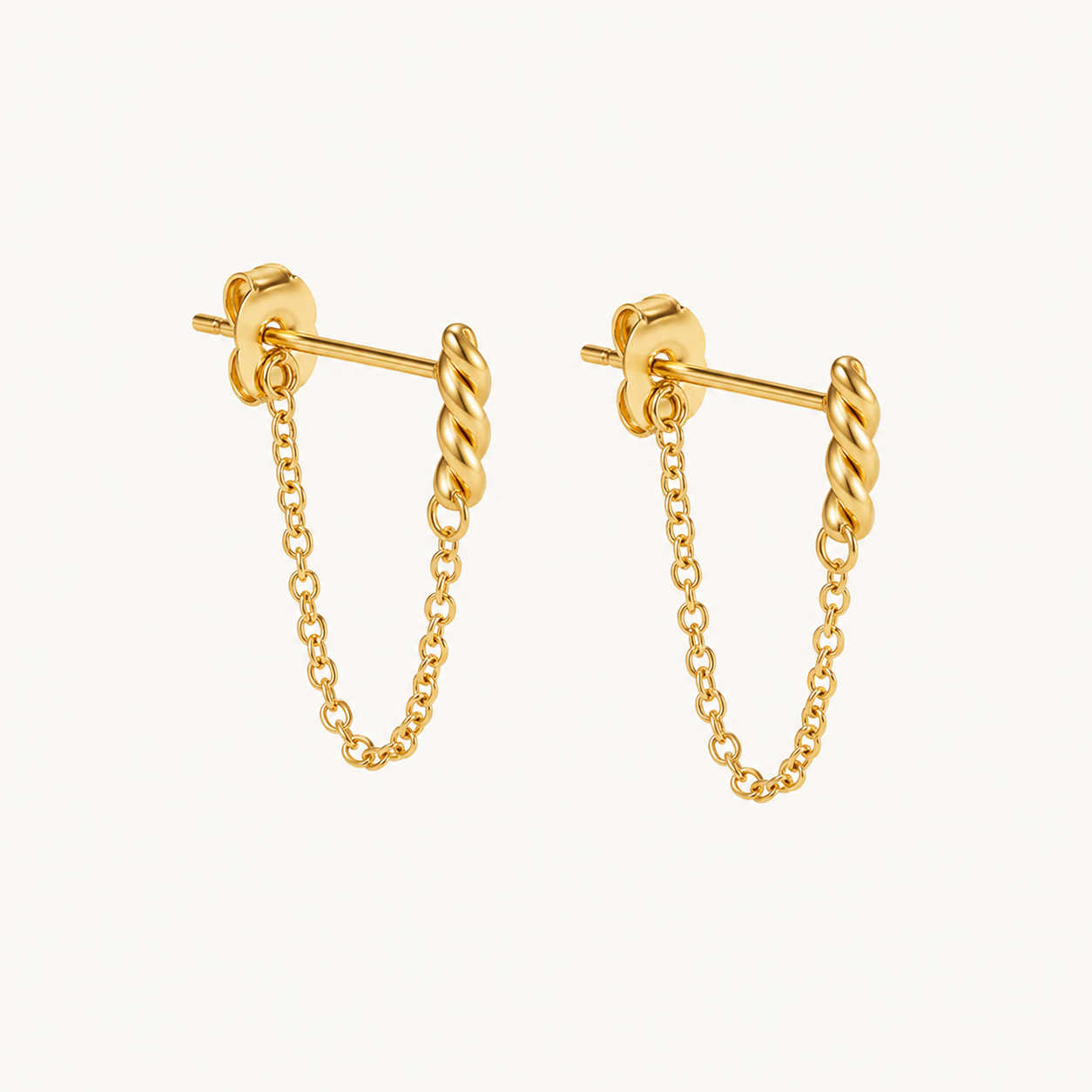 Twist Chain Drop Earrings