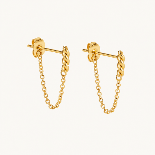 Twist Chain Drop Earrings