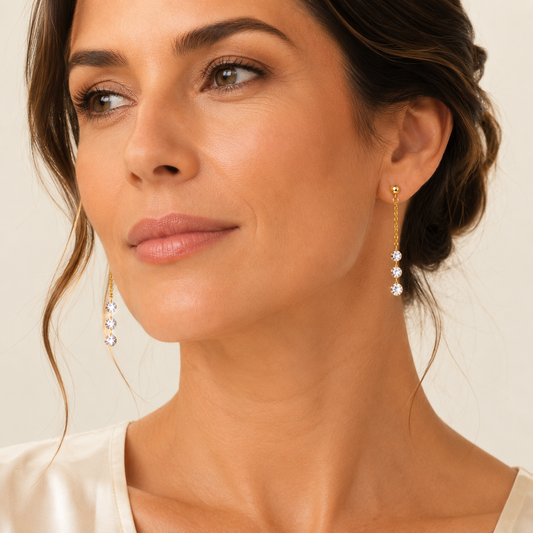 Cubic Zirconia Drop Earrings