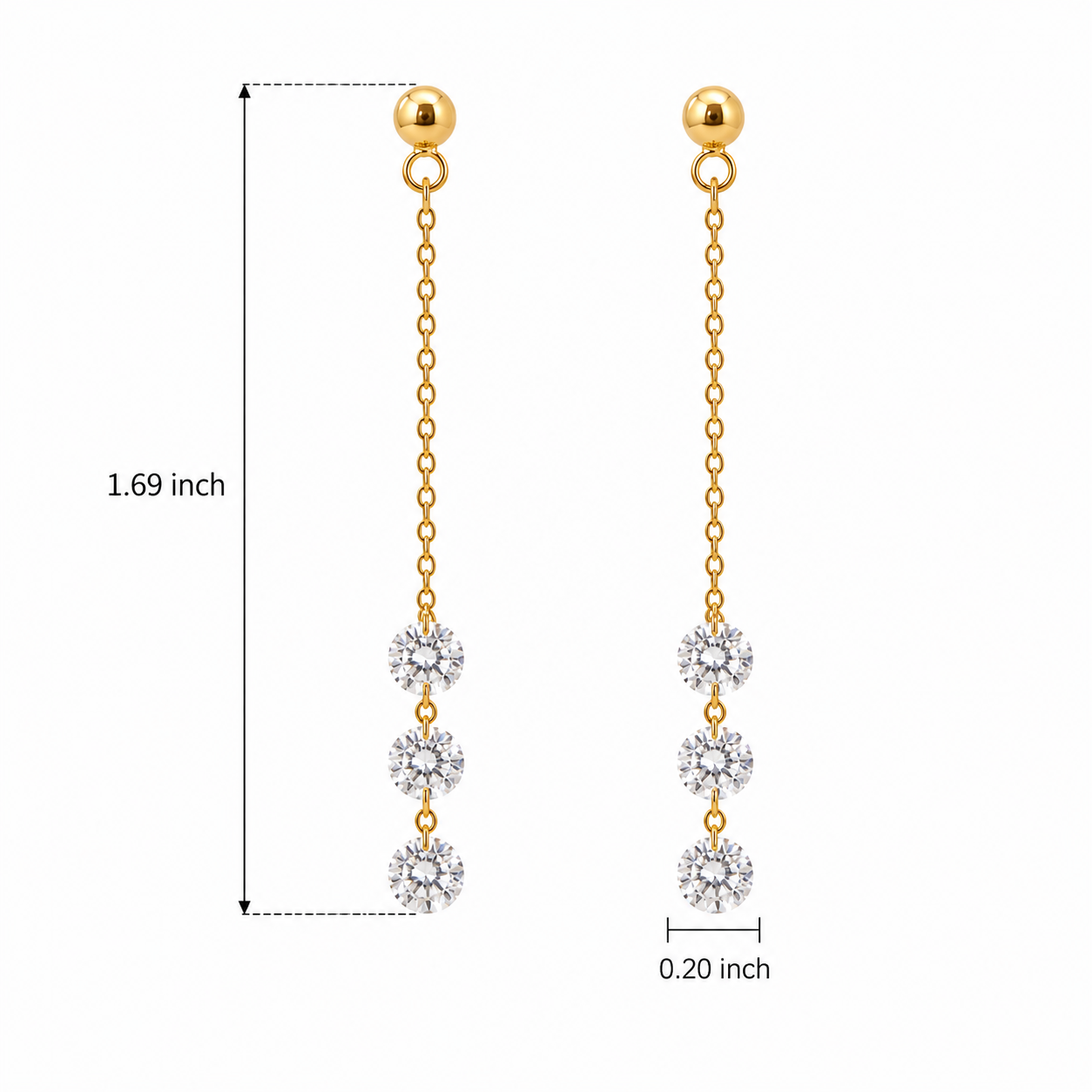 Cubic Zirconia Drop Earrings