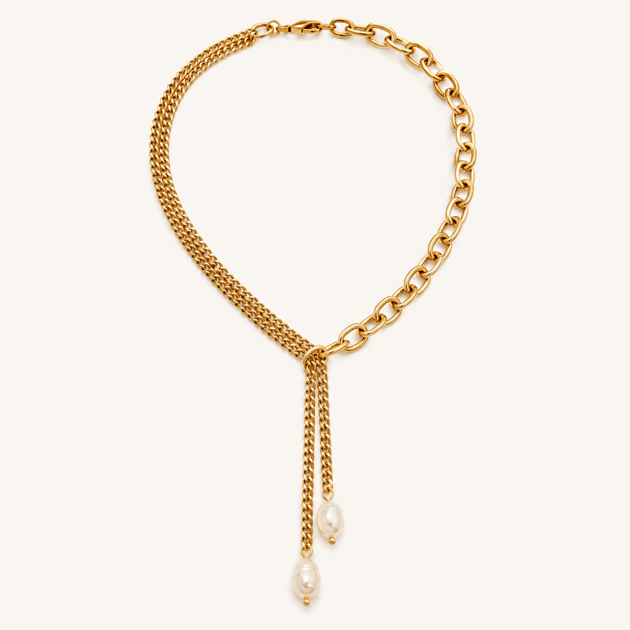Mixed Chain Pearl Necklace