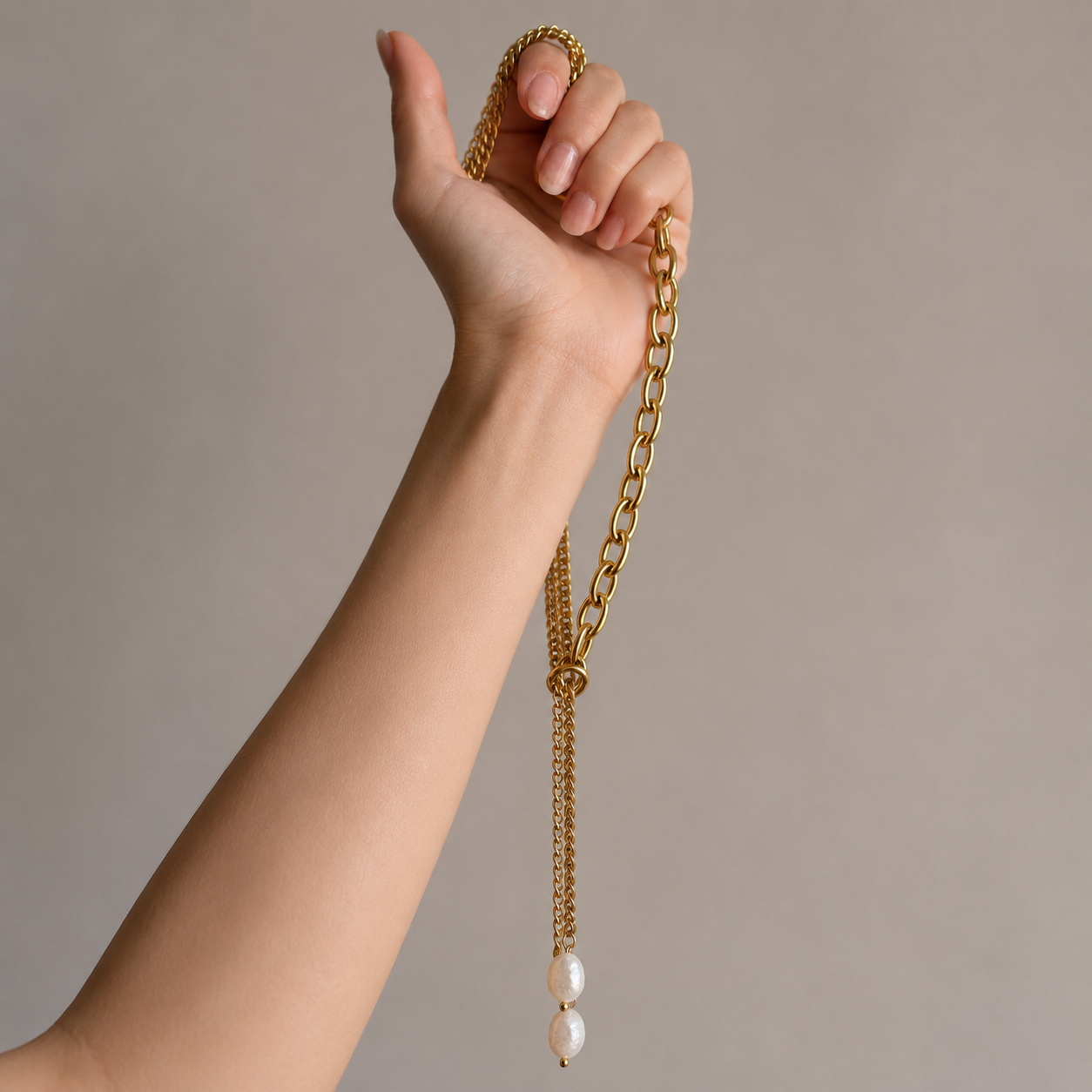 Mixed Chain Pearl Necklace