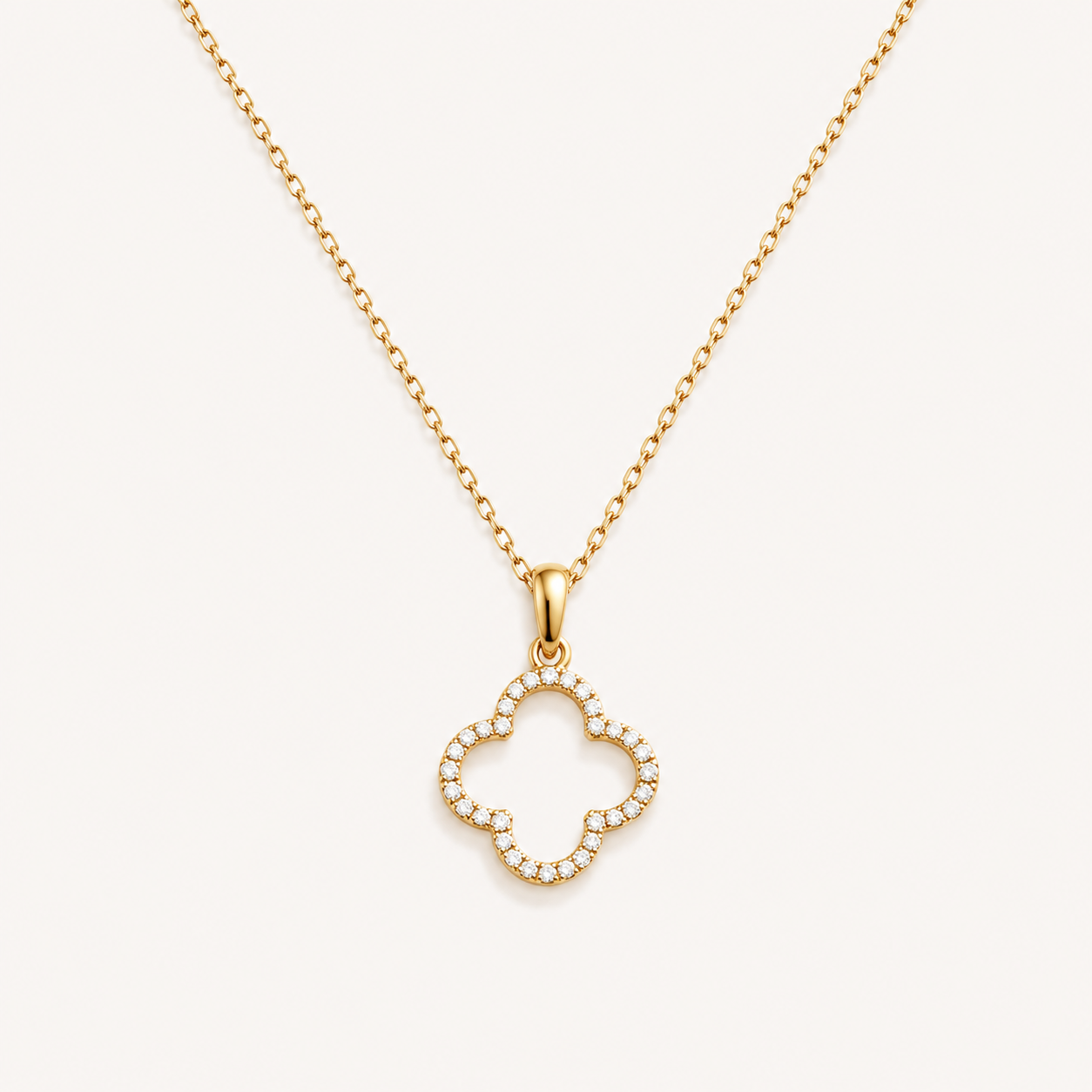 Clover Zircon Pendant Necklace