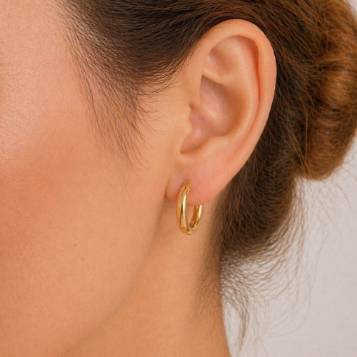 Gold Clover Flower Earrings Set
