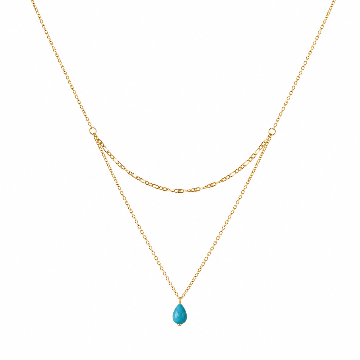 Blue Opal Teardrop Necklace