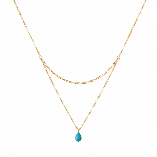 Blue Opal Teardrop Necklace