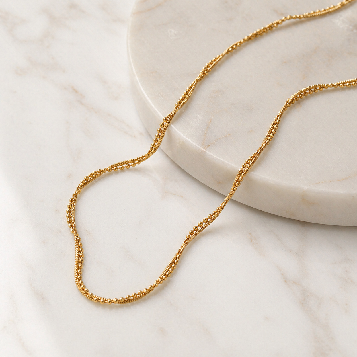 Twisted Wave Snake Chain Necklace