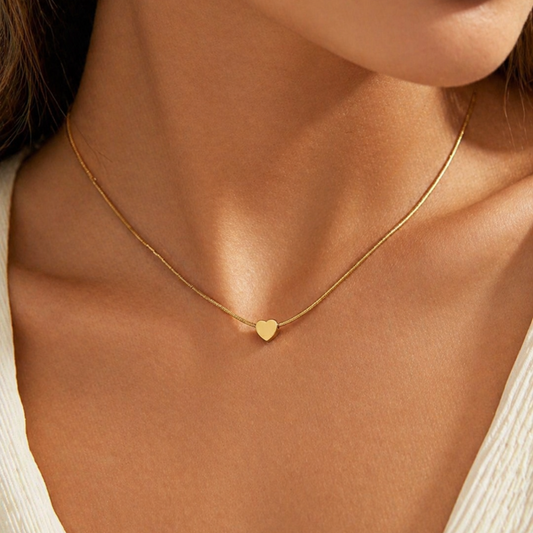 Minimalist Heart Snake Chain Necklace