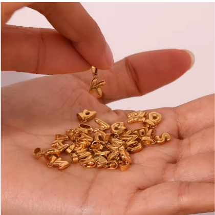 Gold Letter Charm Pendant