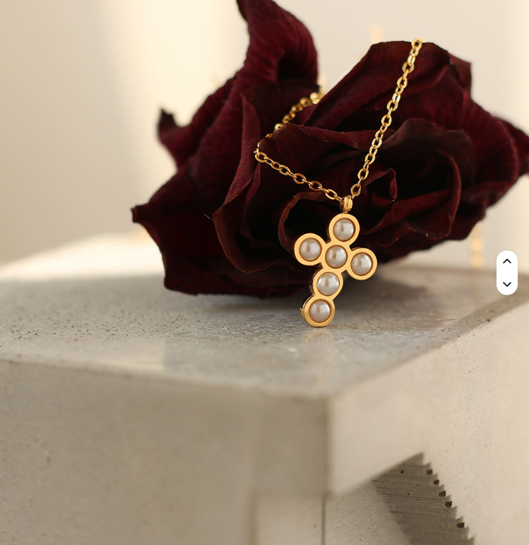 Pearl Cross Pendant Necklace