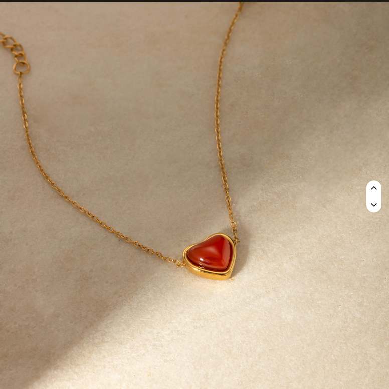 Red Heart Agate Pendant Necklace