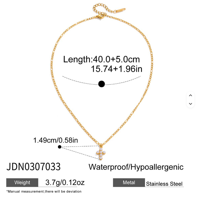 Layered Pearl Cross Necklace