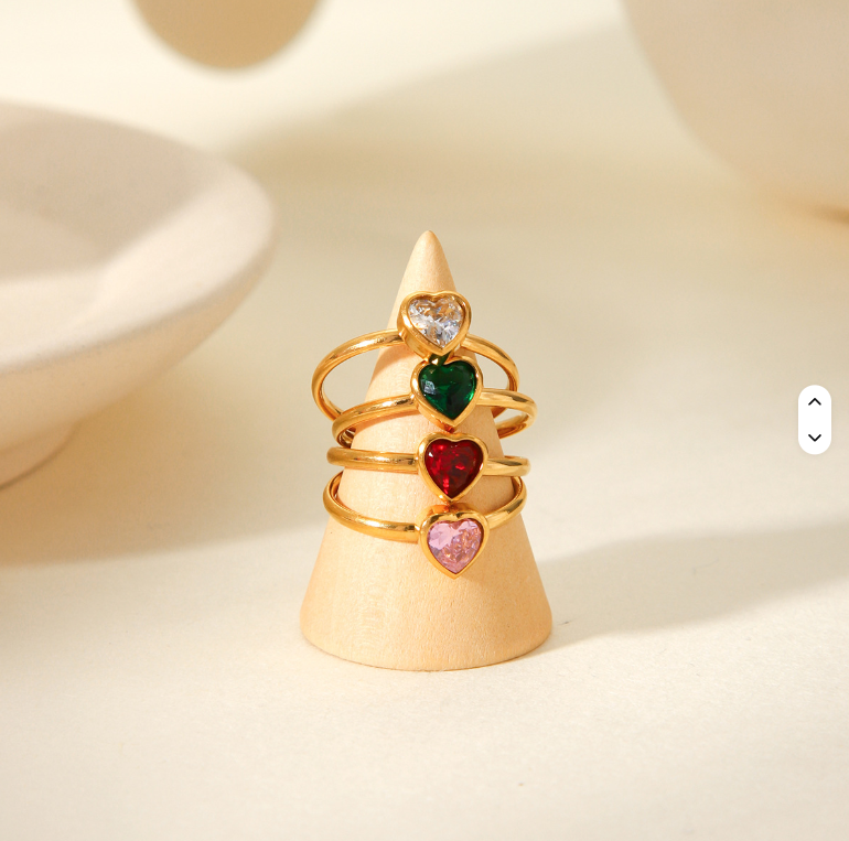 Heart Zircon Open Ring