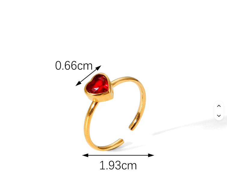 Heart Zircon Open Ring