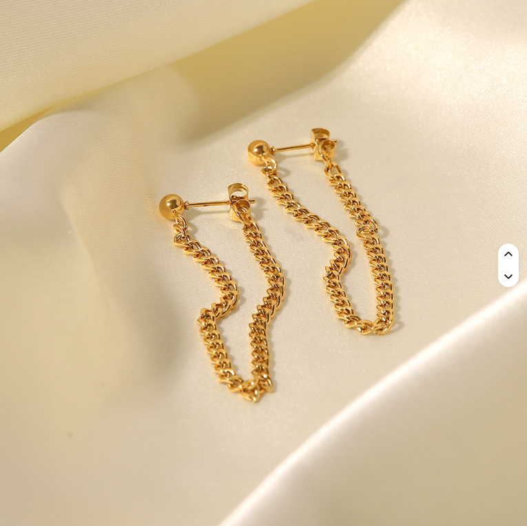 Cuban Chain Drop Earrings