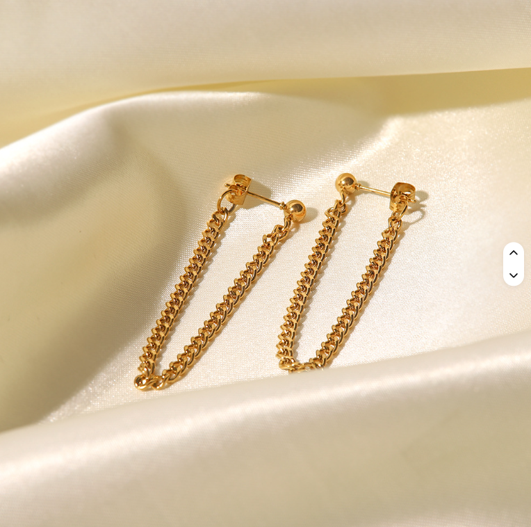 Cuban Chain Drop Earrings