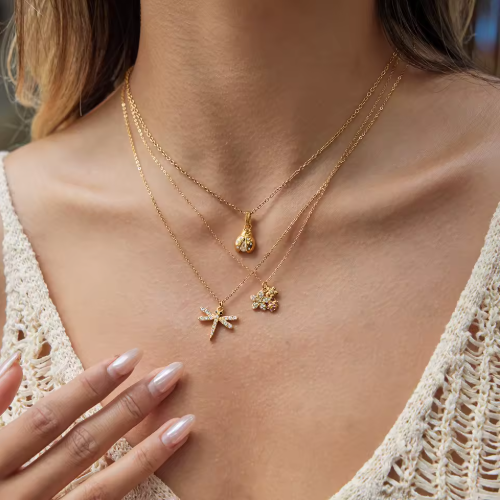 Ladybug CZ Charm Necklace