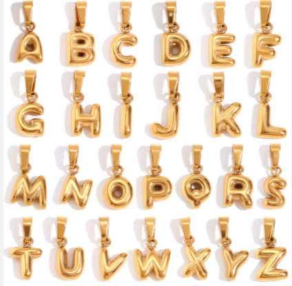 Gold Letter Charm Pendant