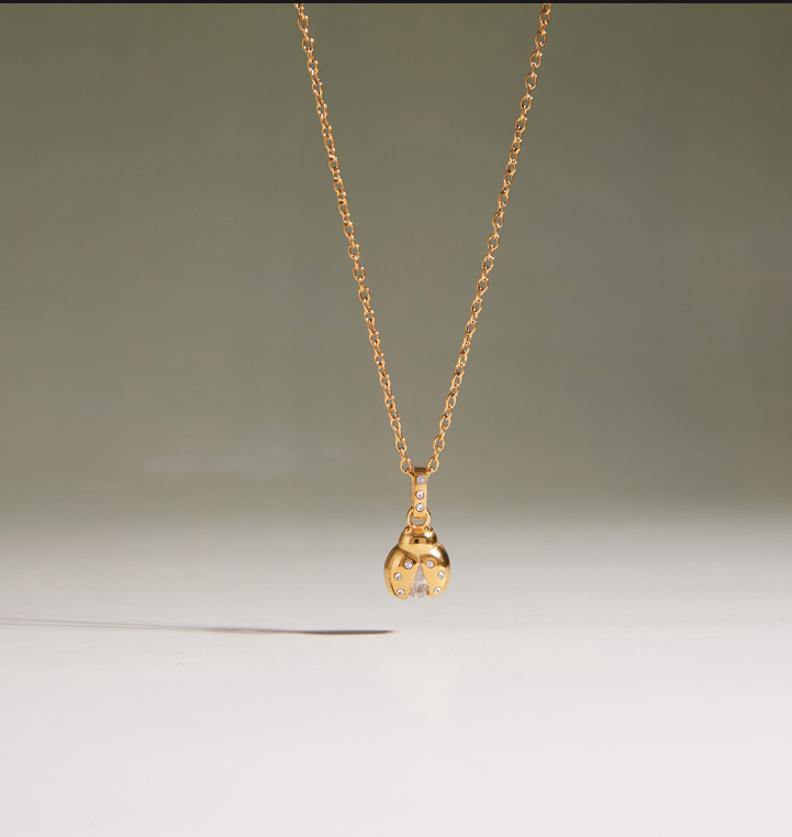 Ladybug CZ Charm Necklace