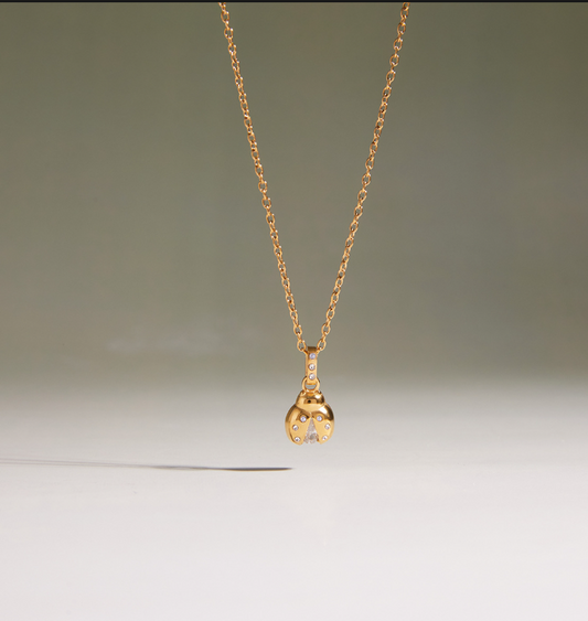 Ladybug CZ Charm Necklace
